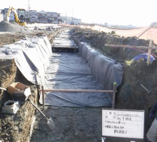 吸出し防止材敷設